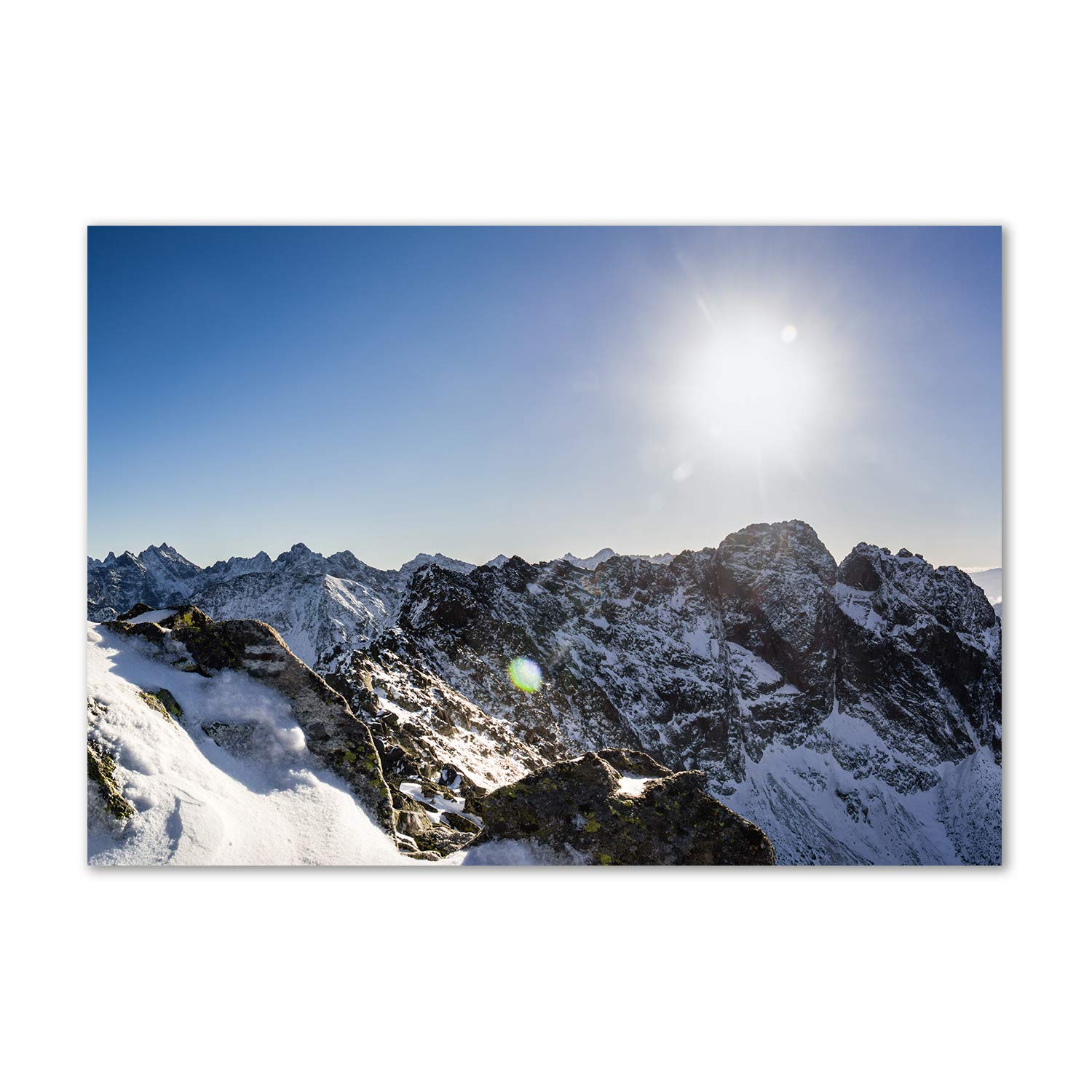 Impression sur verre 100x70 cm contre les murs vides : tableau cuisine paysage bleu
