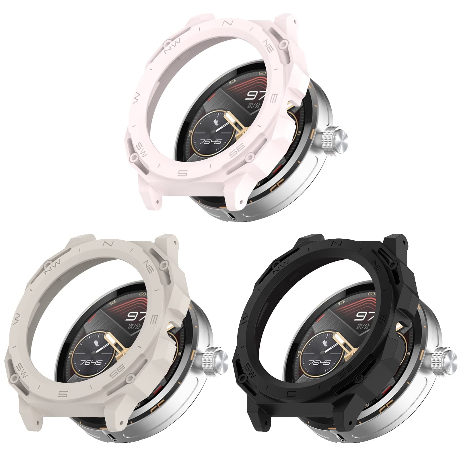 Protective Case Compatible for Huawei Watch GT Cyber TPU Anti-Scratch Frame Connects 22mm Bands for Huawei Watch GT