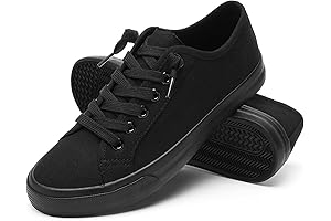 Black Non-Slip Women's Sneakers with Classic Lace-Up Design