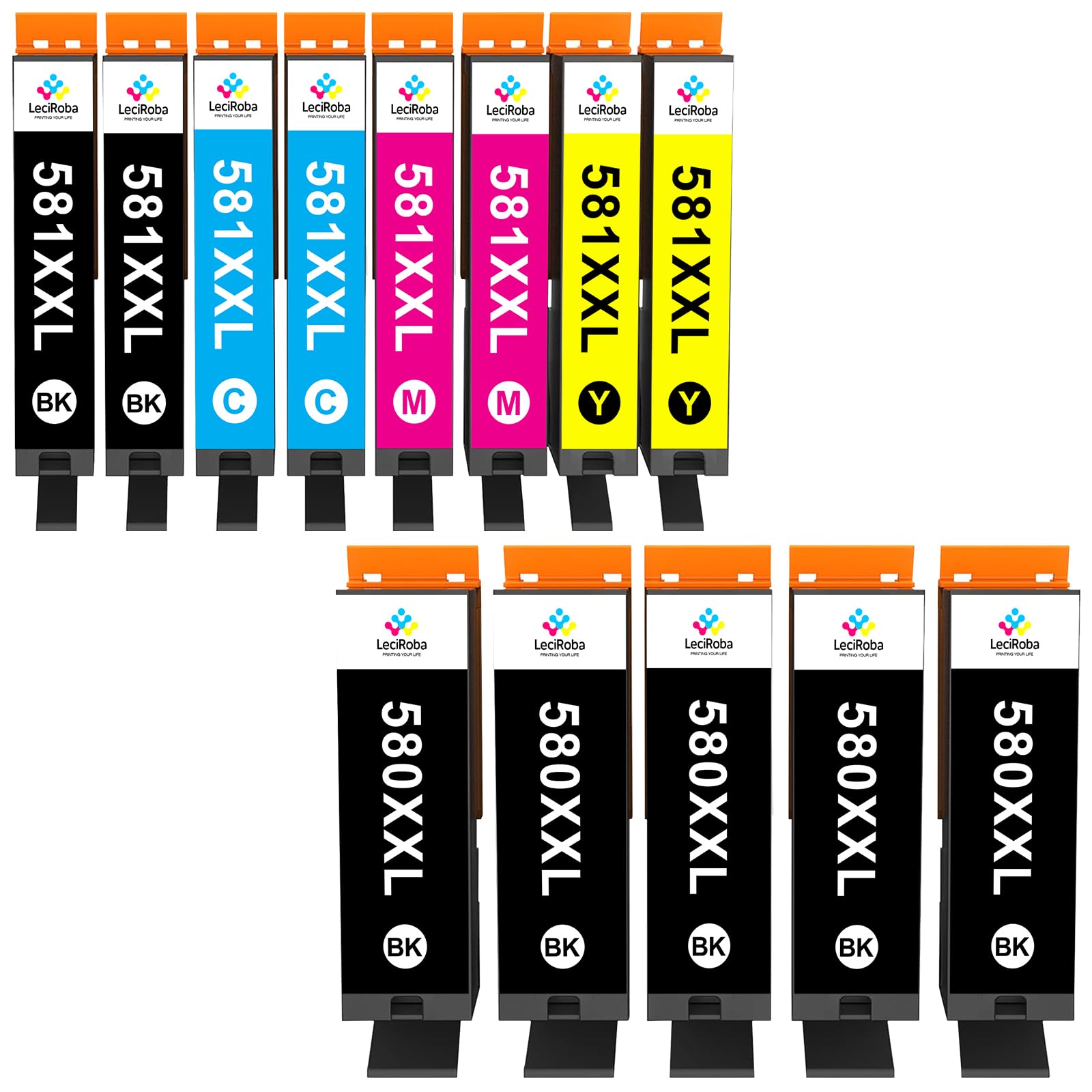LeciRoba 580XXL 581 XXL druckerpatronen für Canon 580 581 PGI-580 XXL CLI-581XXL für Canon TR7500 TR8500 TS6100 TS6200 TS6300 TS700 TS8200 TS8350 TS9150 (13-Pack)