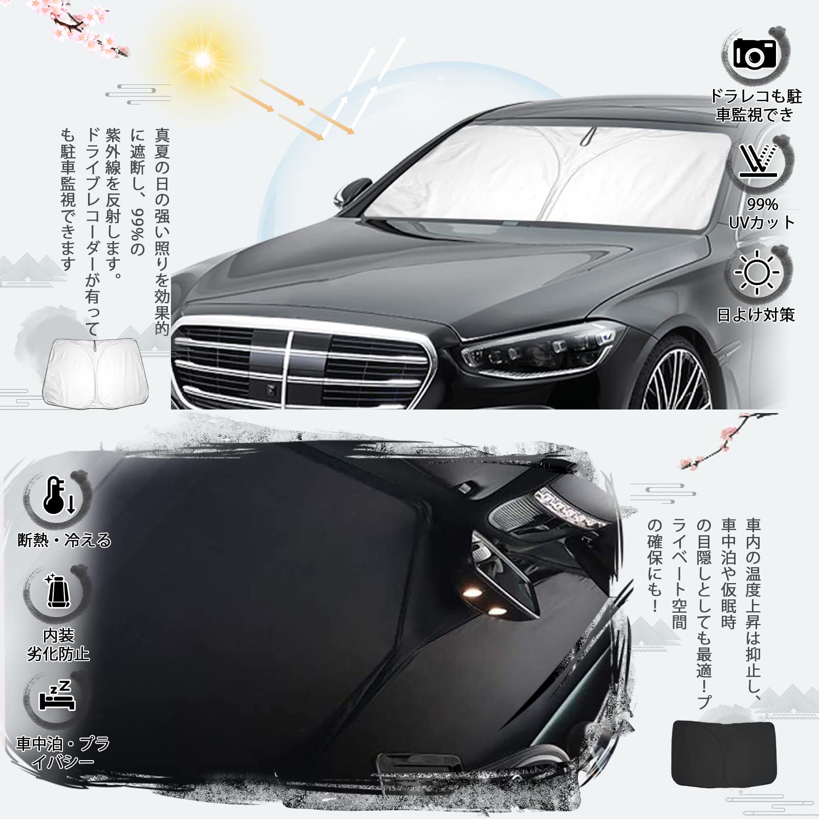 Amazon | ruiya 新型 ベンツ Sクラス W223 専用 サンシェード フロント