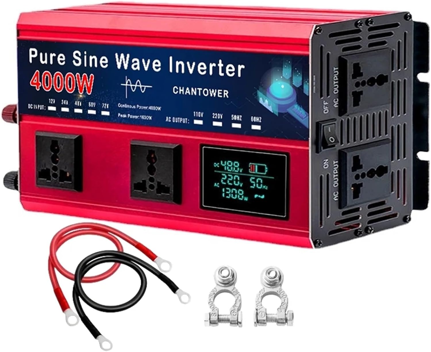 5500W 5000W Pure Sine Wave Inverter DC 12v/24v/48v/60v/72v to AC 110v/220v Voltage Converter Car Solar Power Inverter(5500W,72V_110V 60HZ)