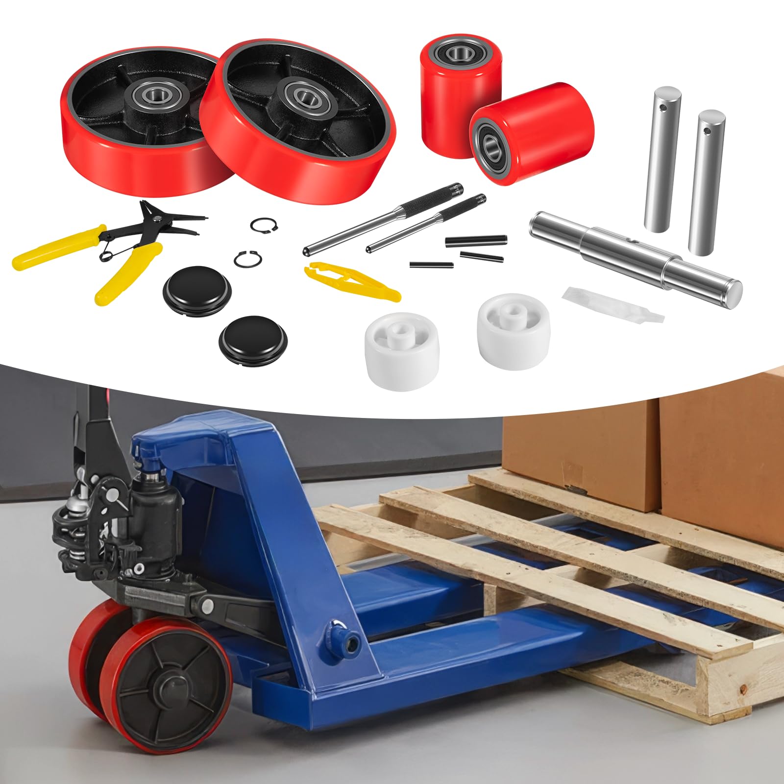 Pallet Jack/Truck Wheels Kit for Most Hand Pallet Jacks- Complete Set! — Amazon image 8