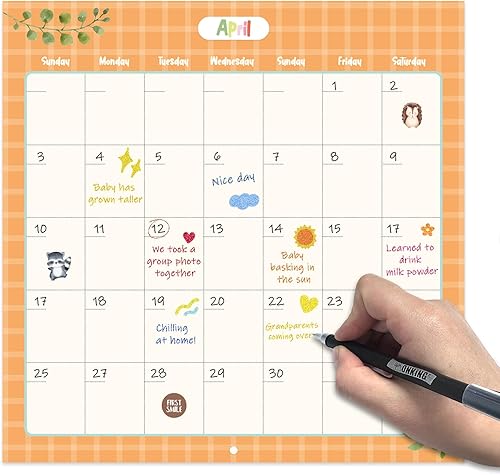 Miniatura 4 de Bright Day - Calendario del primer año del bebé con calcomanías – Rastreador de 1er año – Libro de recuerdos de bebé para niñas para documentar y