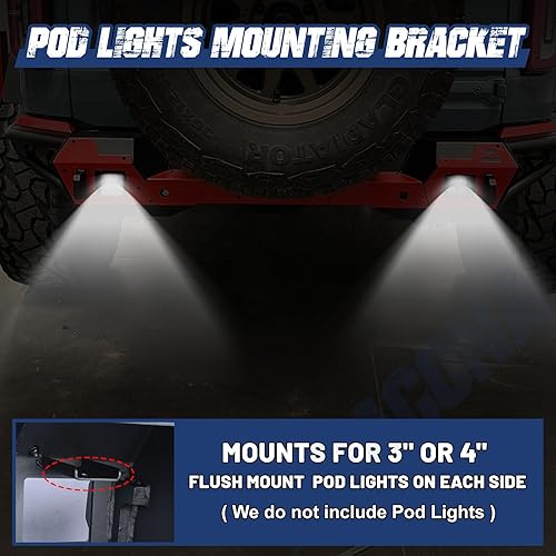 Miniatura 6 de Parachoques trasero Ford Bronco de 24 puertas, 2021-2023, neumáticos de hasta 37 pulgadas, conserva sensores de respaldo de fábrica, luces de