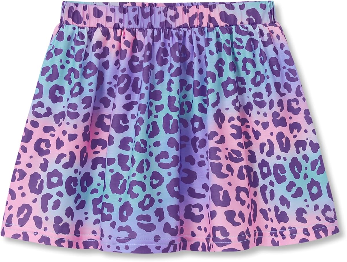 Girls Trendy Skirt-Skort Vibrant Print Built-in Shorts Size 6-16