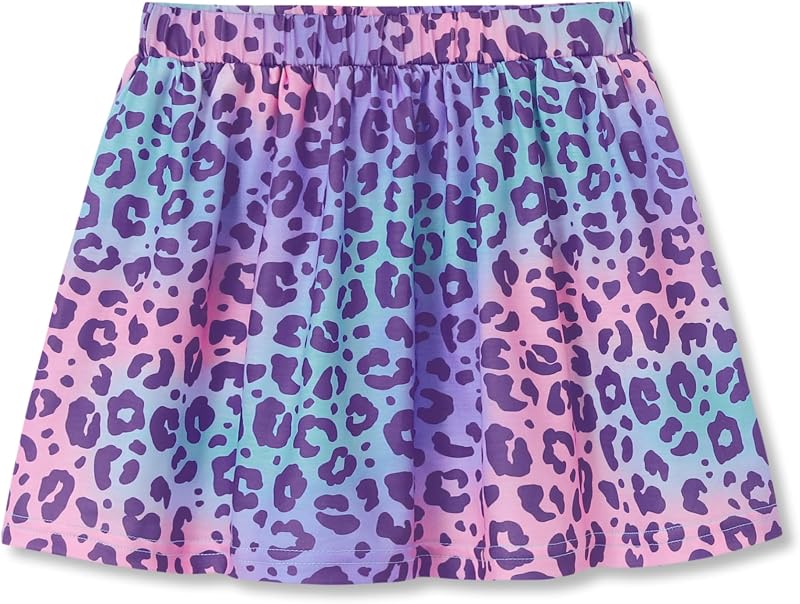 Girls Trendy Skirt-Skort Vibrant Print Built-in Shorts Size 6-16