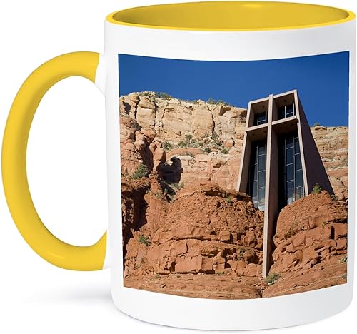 Miniatura 9 de 3dRose Arizona, Sedona, Chapel of The Holy Cross-Us03 Jwi0214-Jamie and Judy Wild - Taza de dos tonos, 11 onzas, negroblanco