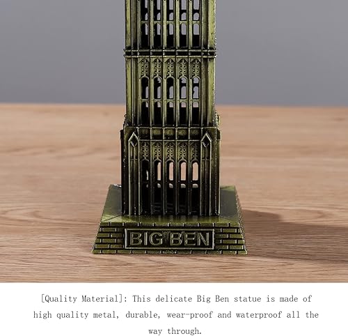 Vista 4 de Estatua retro del Big Ben modelo de construcción, regalo creativo, escultura de recuerdo de Londres, del Big Ben para la decoración del hogar