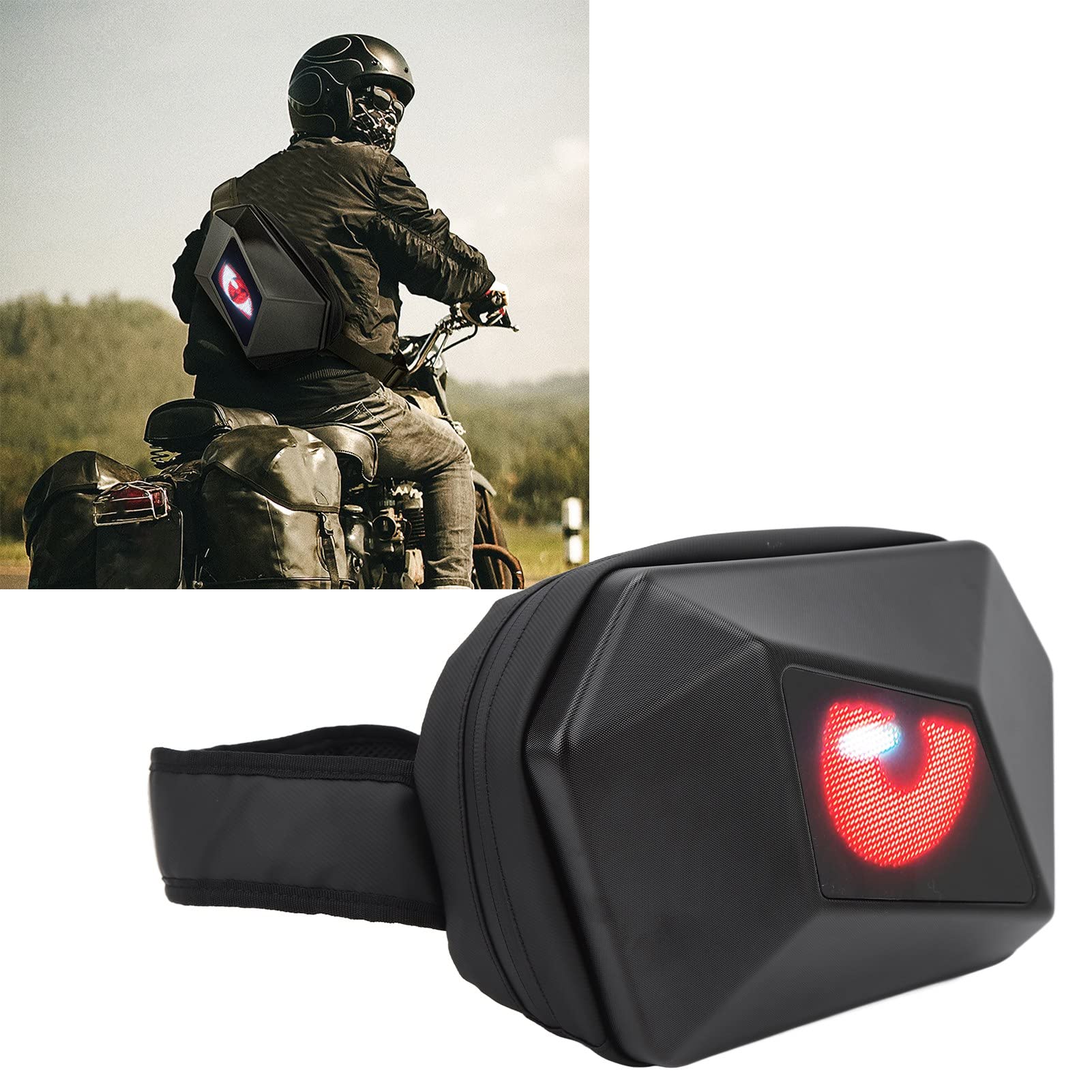 Gugxiom Zaino con Display a LED, Zaino Knight Impermeabile a LED, Borsa Viaggio Universale USB 5V, con Controllo APP, Tracolla Regolabile, per di Moda Viaggio in Bicicletta