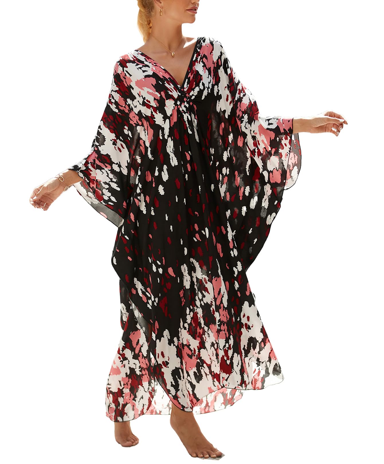 sunforyou Kaftan Dresses for Women Stylish Caftans Plus Size Beach Cover up Soft Loungewear