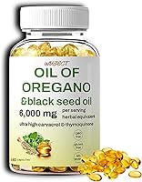 Vista 1 de Aceite de cápsulas blandas de orégano, 180 unidades 2 en 1 formulado con aceite de semilla negra, carvacrol y timoquinona 4 veces más fuerte Sin
