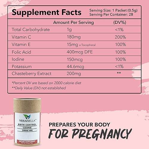 Miniatura 5 de Limpieza anticonceptiva  28 porciones  Suplementos de fertilidad para mujeres para equilibrar las hormonas, apoyar y regular tu ciclo  Mezcla de