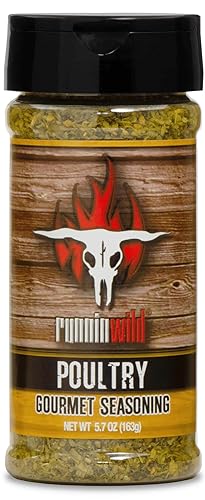 Condimento gourmet para aves de corral con hierbas enteras y un toque de sabor natural a limón  Runnin' Wild Foods, 5.7 onzas