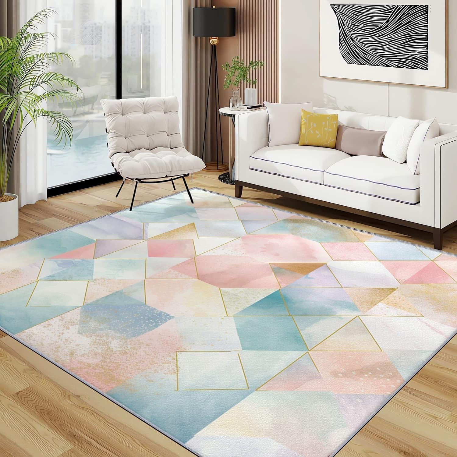 Tapis de salon antidérapant et lavable qui ne glisse plus au sol