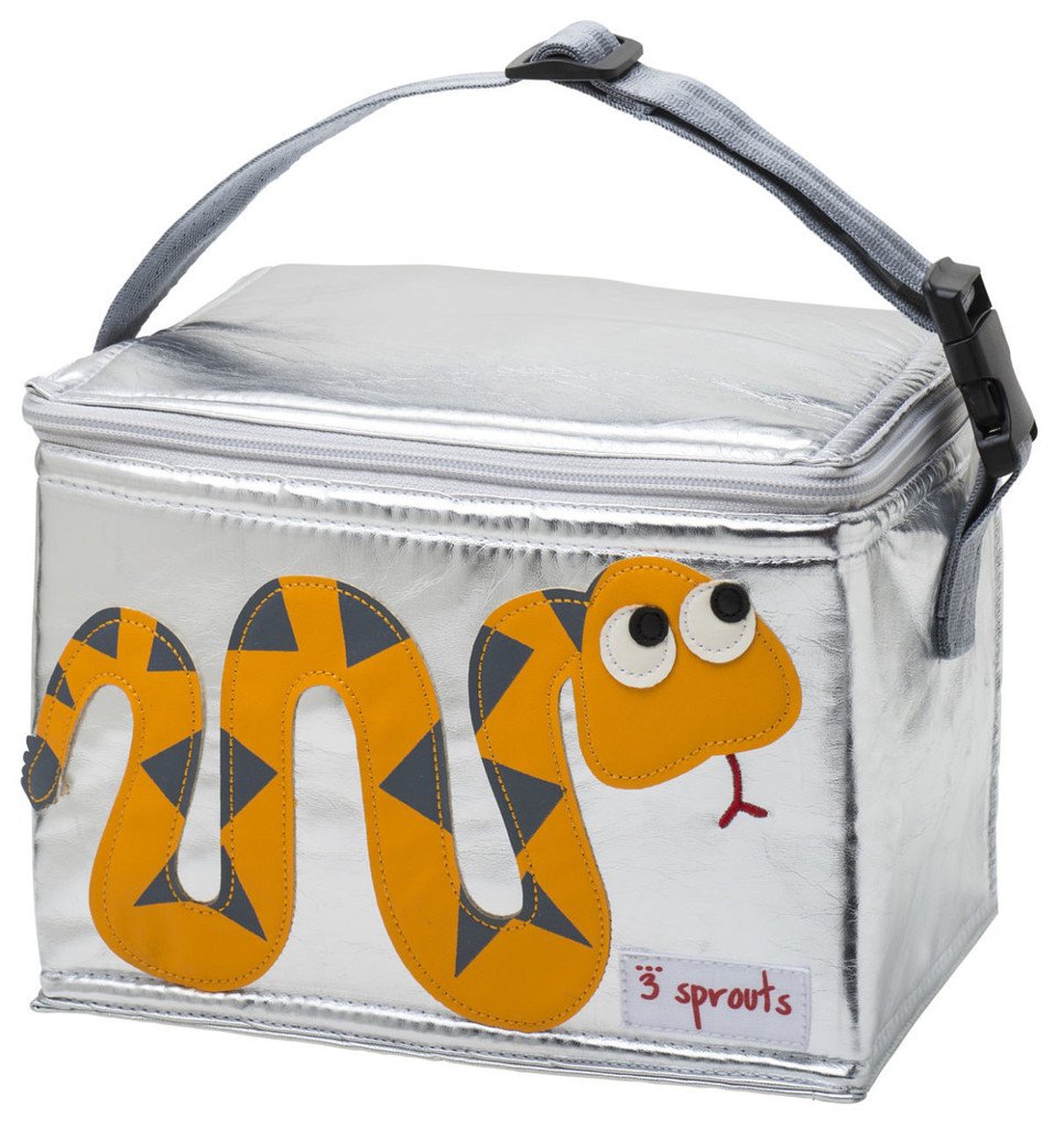 3 Sprouts Lunch Bag, Snake, Orange