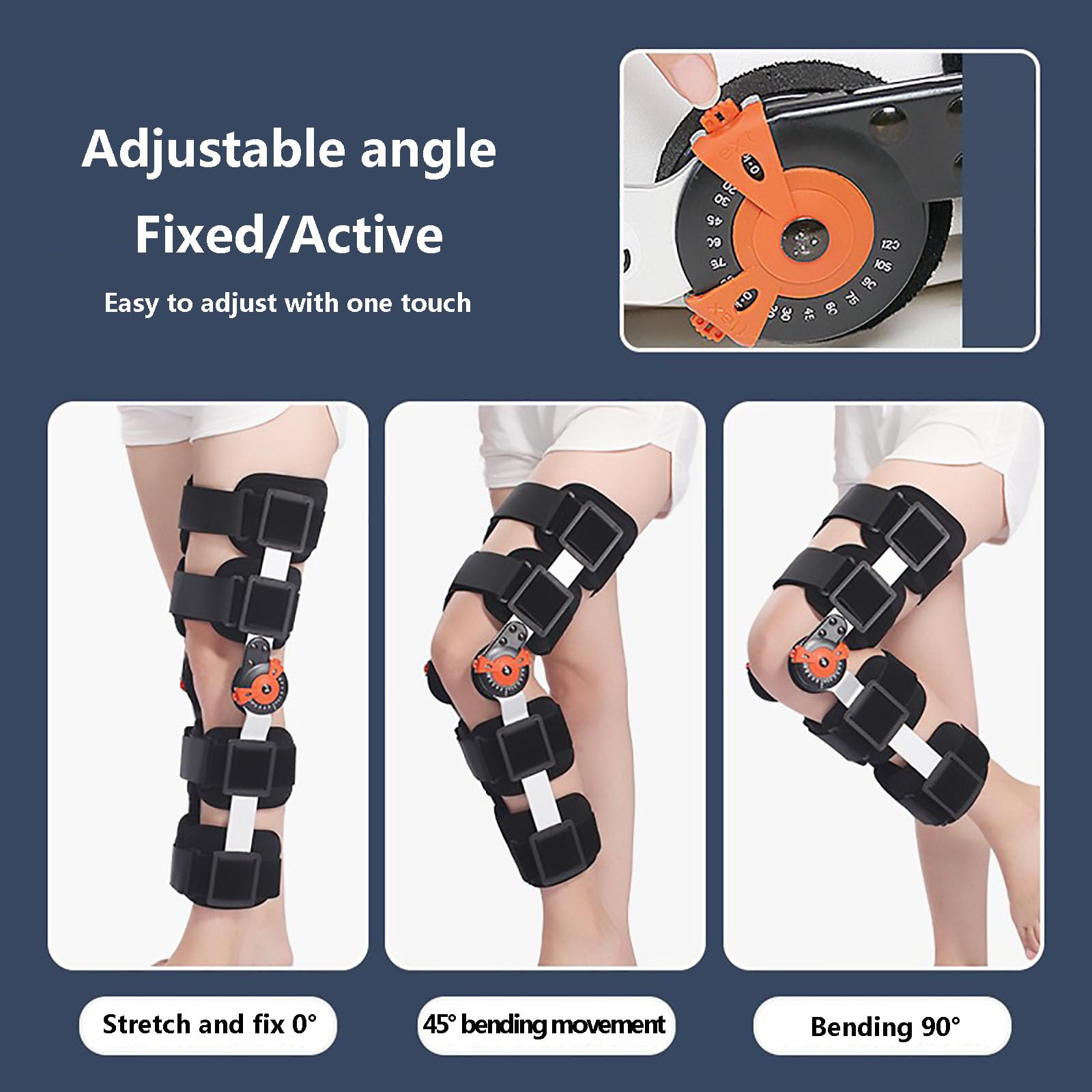 HAILM Rodillera Bisagras, Soporte para Articulación Rodilla, Ajustable 0° a 120°, para Estabilización Recuperación, Lesiones ACL, MCL y PCL, para Pierna Izquierda y Pierna Derecha