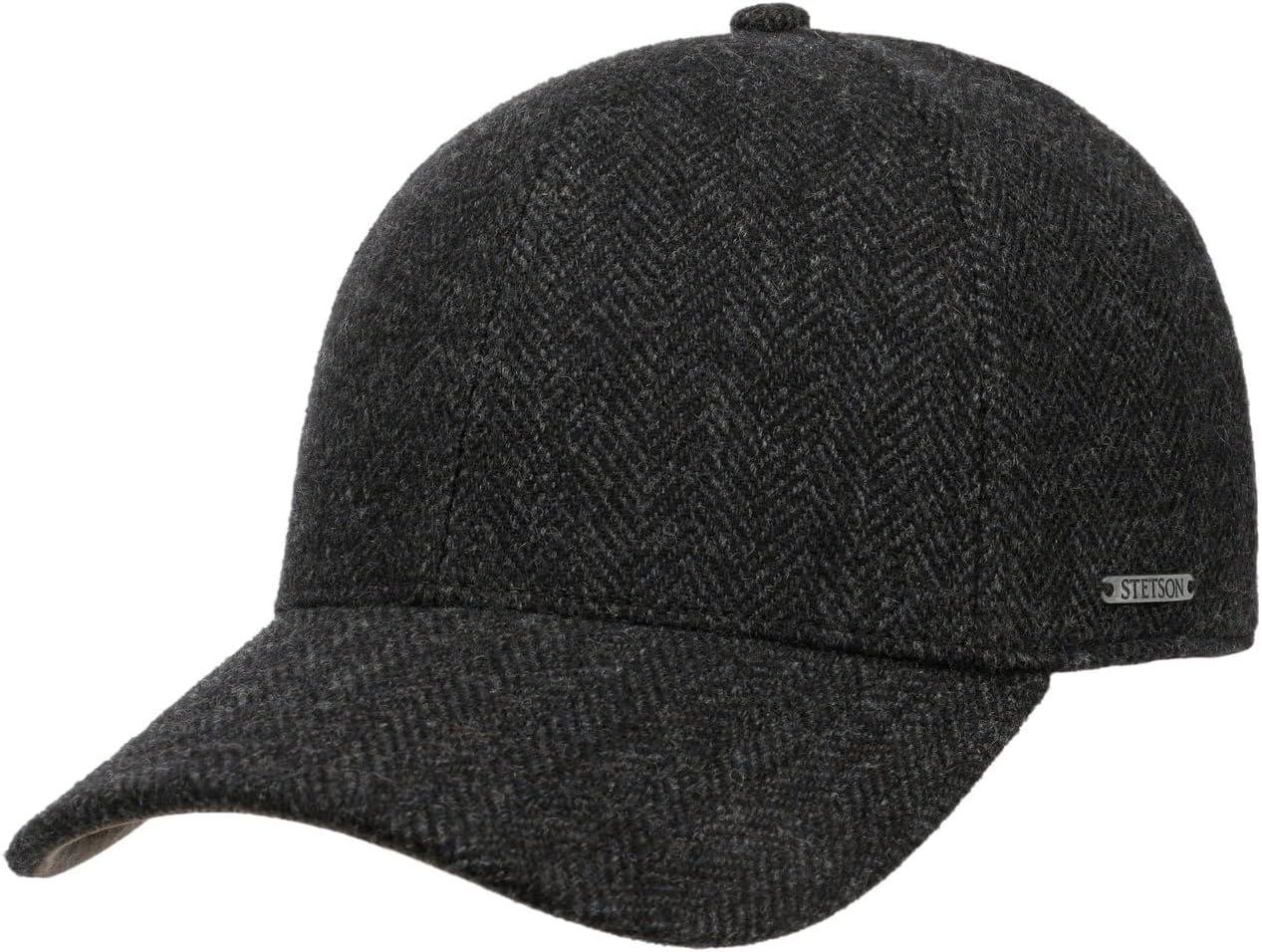 Stetson Plano Wool Baseball Cap Herringbone Design Fullcap Cotton Lining Men Fall Winter