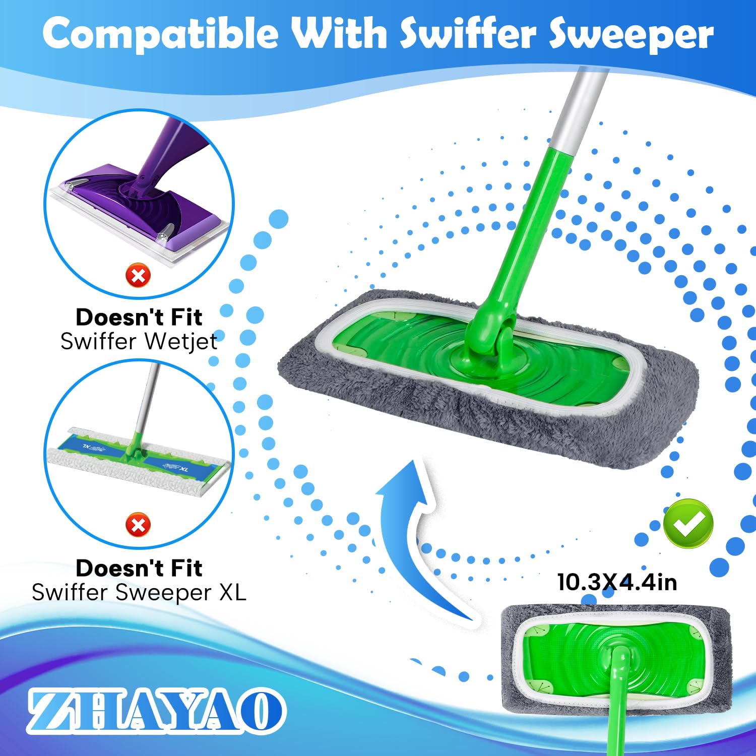 プロフ必読⭐︎shine　mojojojo NICE WEATHER セット Amazon.com: ZHAYAO 3 Pack Reusable Microfiber Mop Pads Compatible