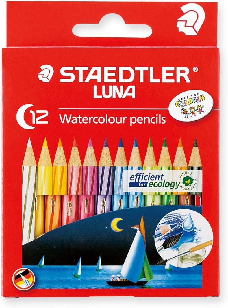 STAEDTLERWatercolor Pencils Luna 12 Color Set Short 1371001C12