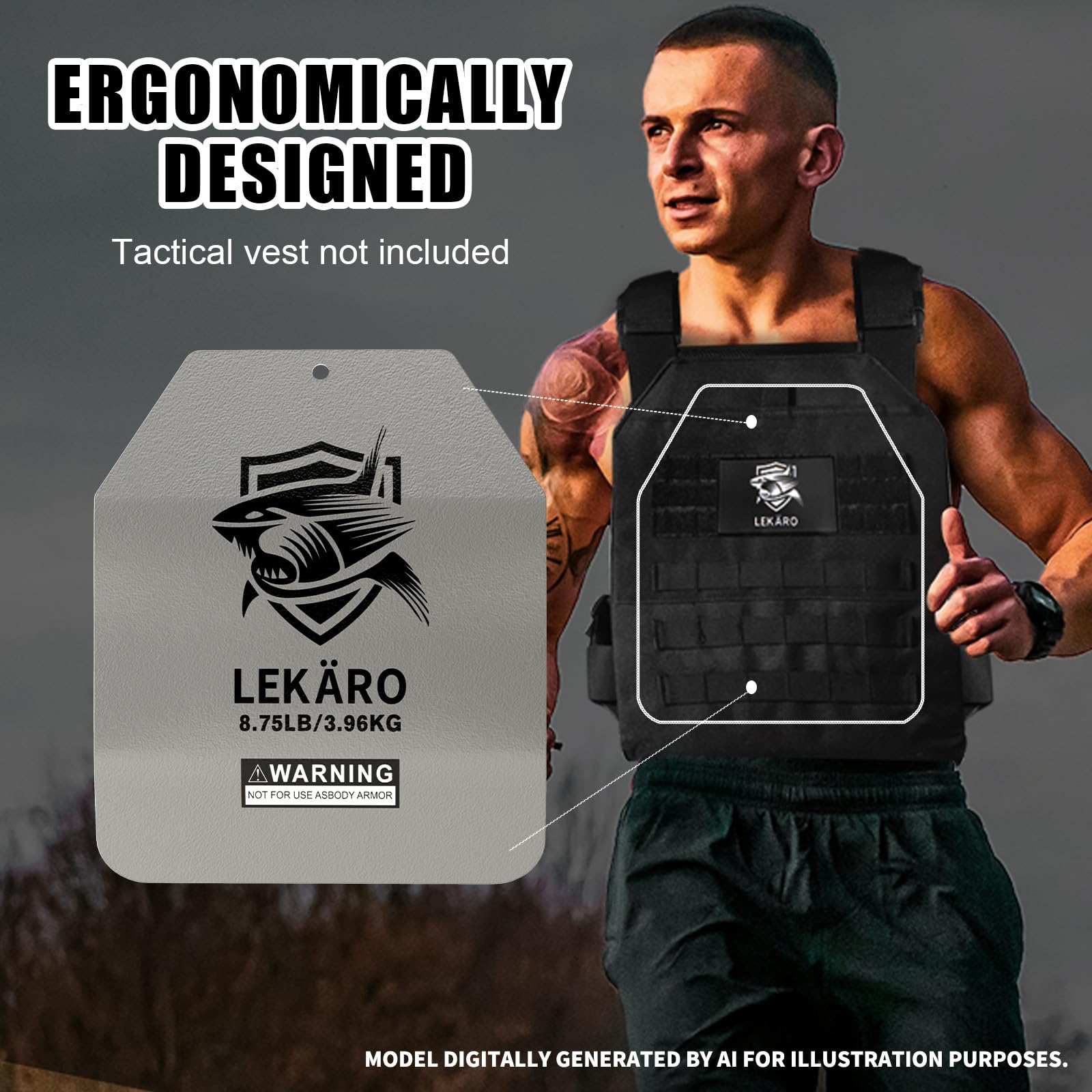 Placas curvadas con peso de 5.75/8.75/15 libras para un ajuste ergonómico contorneado, para entrenamiento de fuerza, correr, fitness, entrenamiento pesado