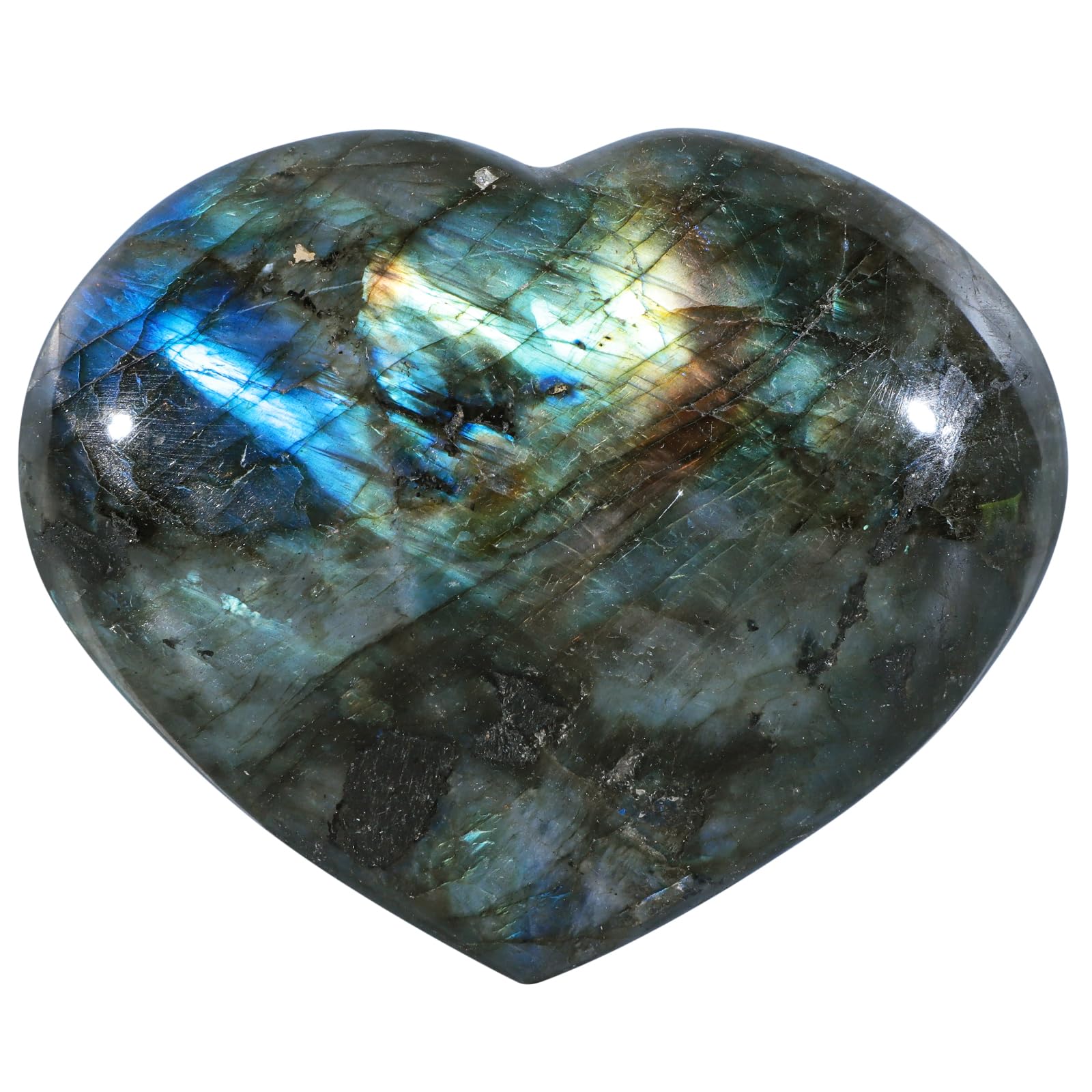 Pierre de Labradorite Naturelle Coeur en Pierre de Cristal