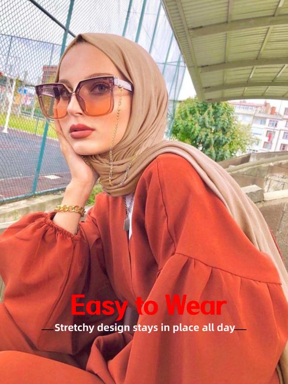 Hijab Scarf for Women Soft Muslim Hijabs Head Wrap Scarves Fashion Long Hair Shawls Stretchy Muslin Headscarf - Image 3