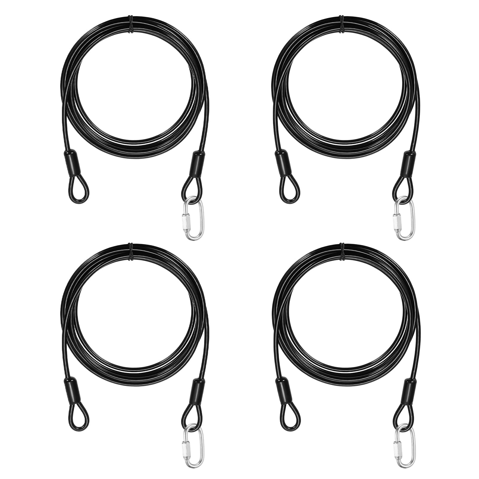PATIKIL Security Cable Lock 5mm x 2.5m, 8.2ft, Black 4 Set