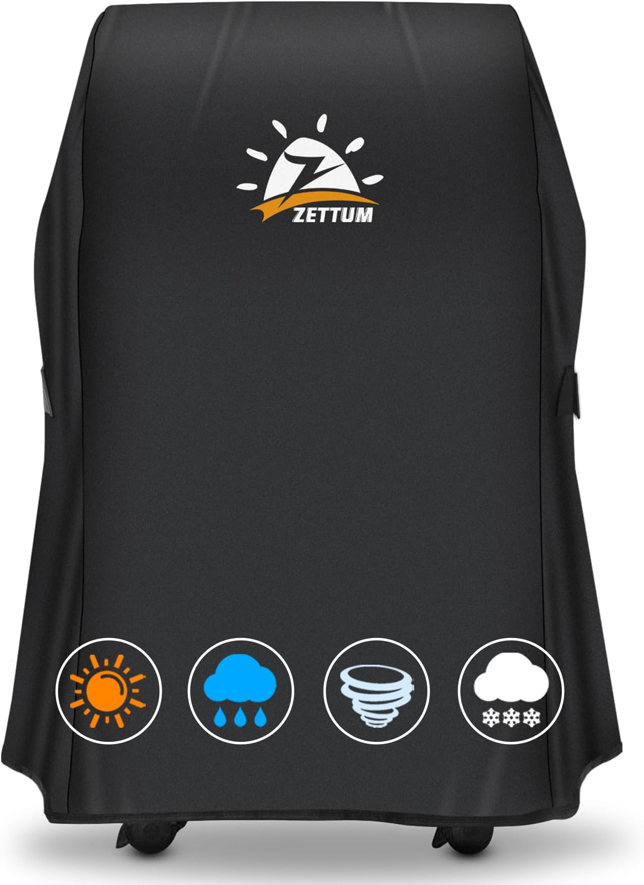 Zettum BBQ Cover 76 CM - 7105 Grill Barbecue Cover for Weber Spirit 210 Gas Grill Heavy Duty & Waterproof, PU Cover for Weber Spirit E-210 Grill with Side Trays Fold Down (76 L x 66 W x 109 H cm)