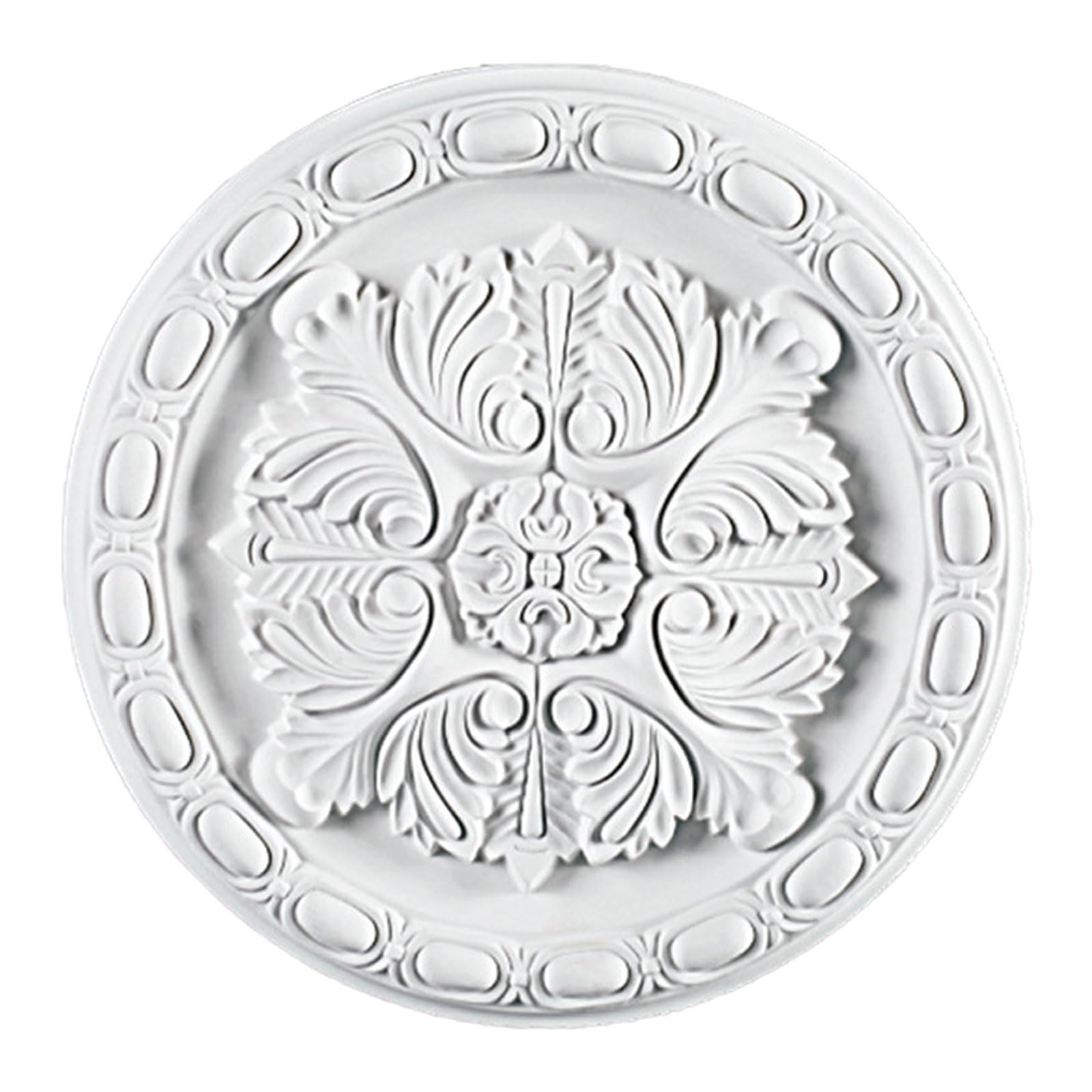 Foelanne White B Pu Decorative Ceiling Light Medallion White 29.3-74Cm No Drilling(,29.3Cm)