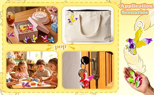 Miniatura 4 de Paquete de 30 mini llaveros pop de águilas a granel, regalos para niños y niñas, suministros pequeños para fiestas de cumpleaños y premio
