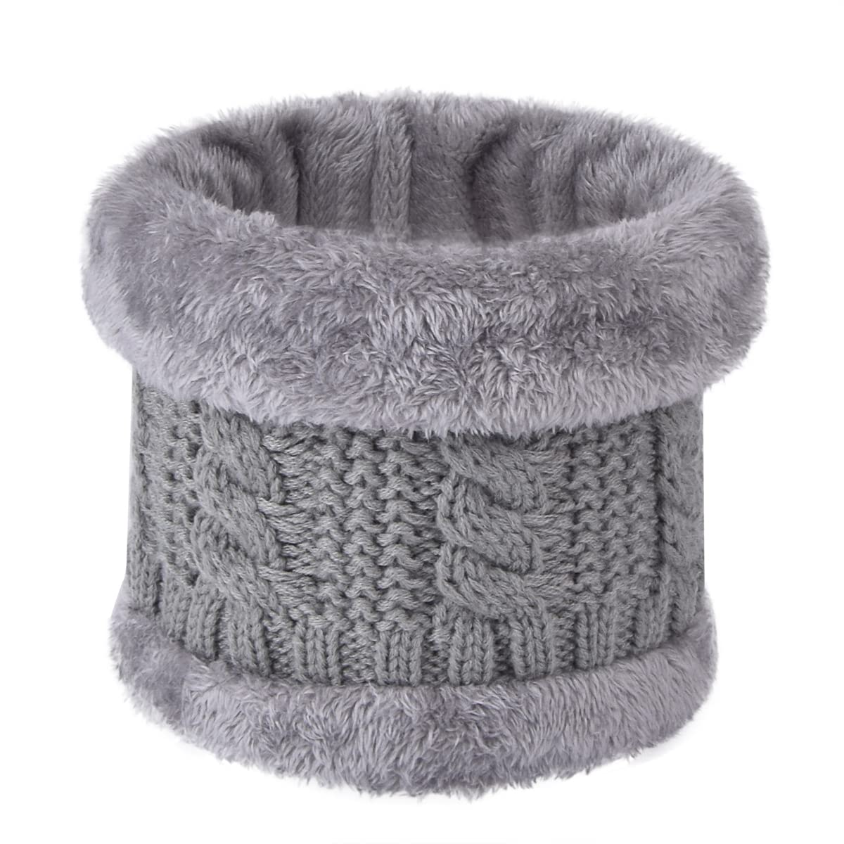 HIDARLINGWinter Neck Warmer Thermal Snoods Unisex Fleece Scarf Suitable for Windproof and Dust Skiing Cycling Motorcycle Sports (Grey)
