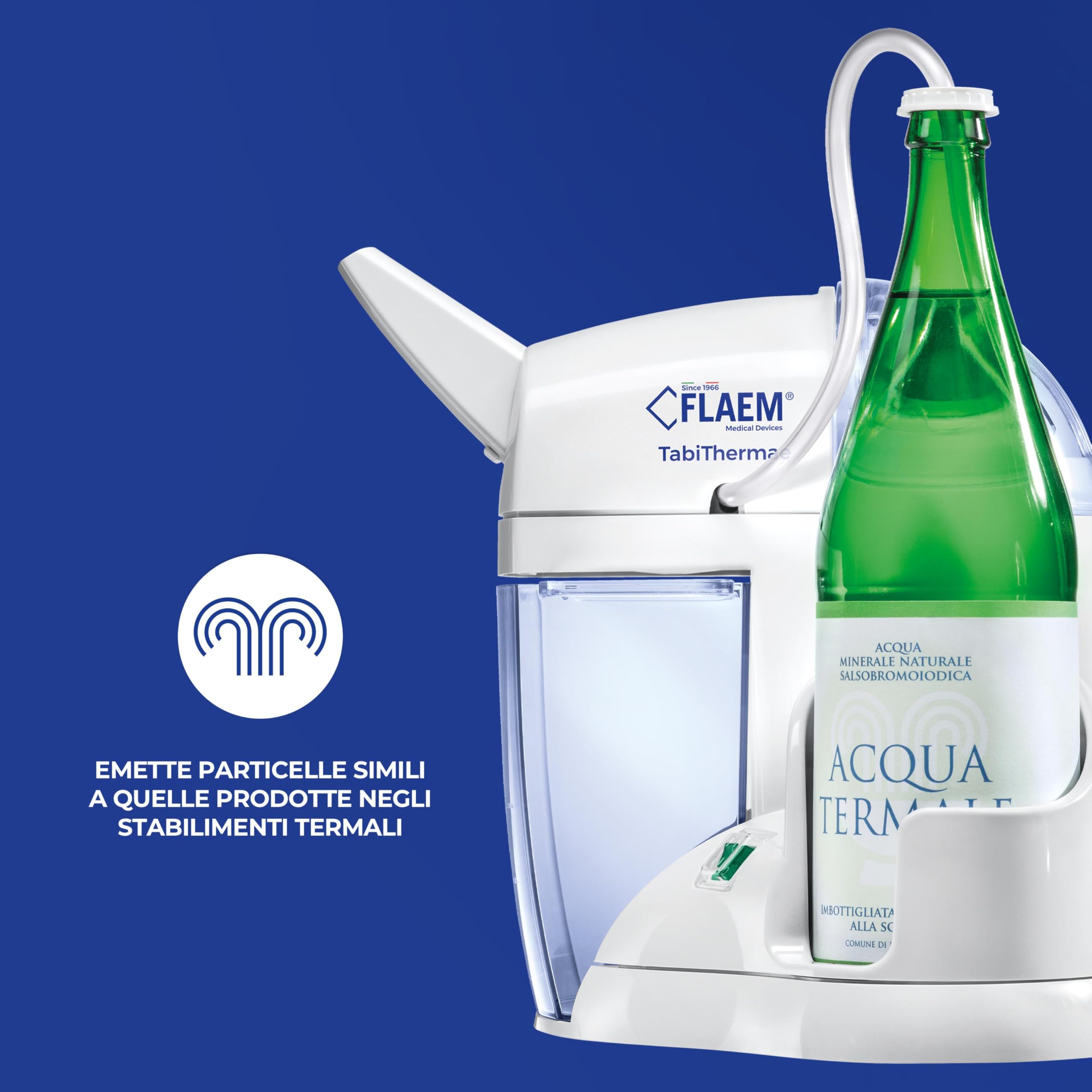Flaem, Tabi Thermae, Inalatore Termale Domestico Comodo e Compatto, Apparecchio Adulti Certificato per Inalazioni Termali, Ideale per il Trattamento delle Alte Vie Respiratorie, Made in Italy