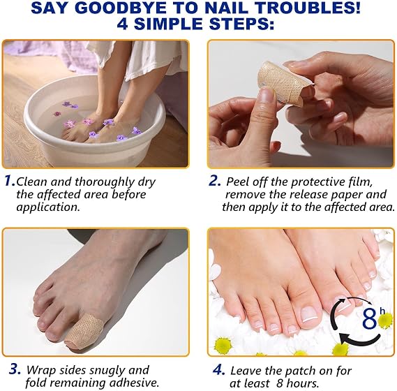Fungal Nail Patches Overnight, 32 Pcs Extra-Strength for Toenail and Fingernail - 8-Hour Nighttime Revitalising Patches with Natural Plant Extracts for Healthier, Clearer Nails