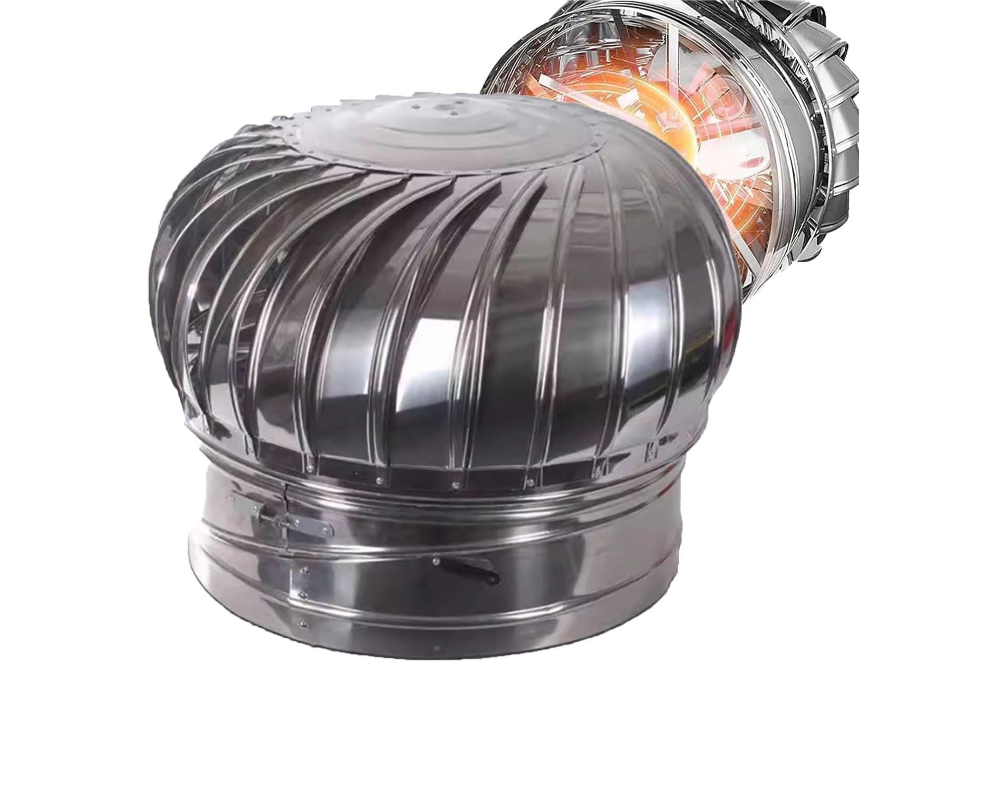 Vividcrate One Color 201 Stainless Steel Rotating Chimney Cap Anti-Downdraught Weatherproof Cowl – 2.9", 4.3", 6.2" Sizes(9.8")