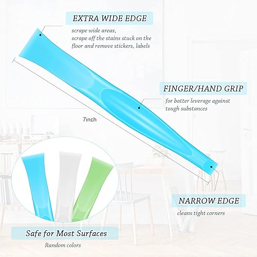 Miniatura 6 de Honoson Herramienta raspadora de plástico antiarañazos, herramienta de limpieza de plástico de fibra de carbono, raspador rígido en forma de