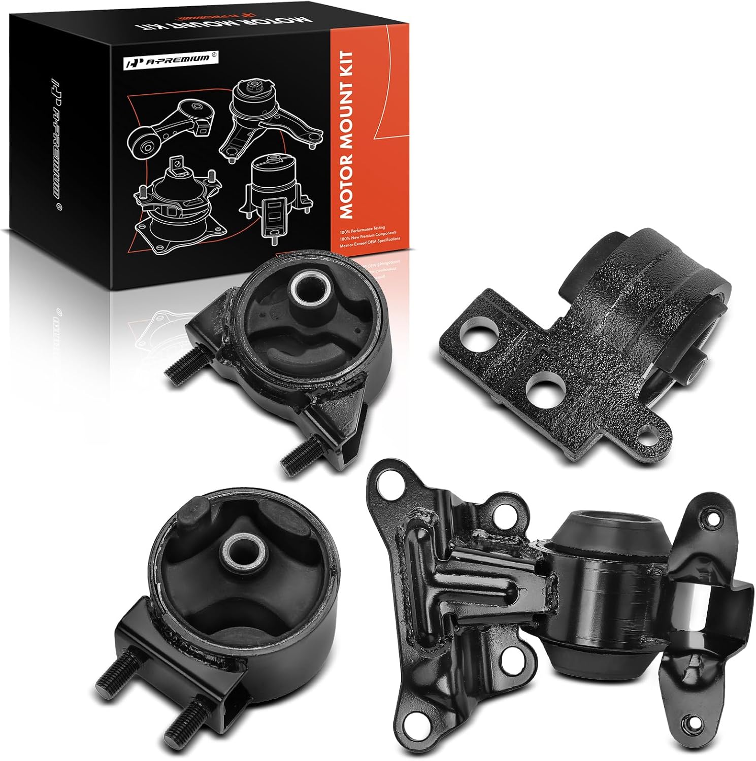 A-Premium 4PCS Engine Motor Mount and Transmission Mount Kit Compatible with Ford Escort 1997-2003 & Mercury Tracer 1997-1999, 2.0L, Automatic Transmission Only