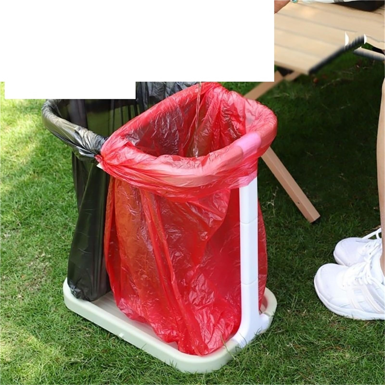 Estante for Bolsas de Basura, Estante Colgante Multifuncional, Soporte for Bolsa Grande for Exteriores, Almacenamiento portátil for el hogar para Bolsas(Light Gray)