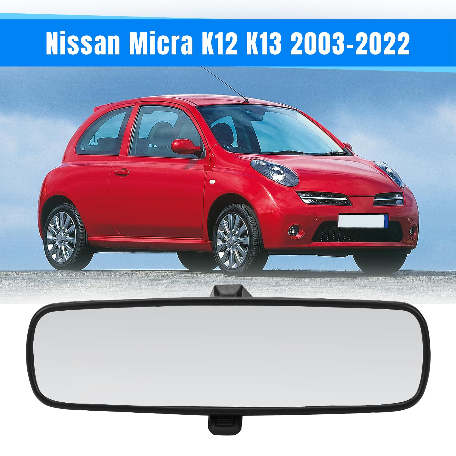 Rétroviseur Intérieur Compatible avec N-issan Micra K12 K13 2003-2022, Rétroviseur Intérieur
