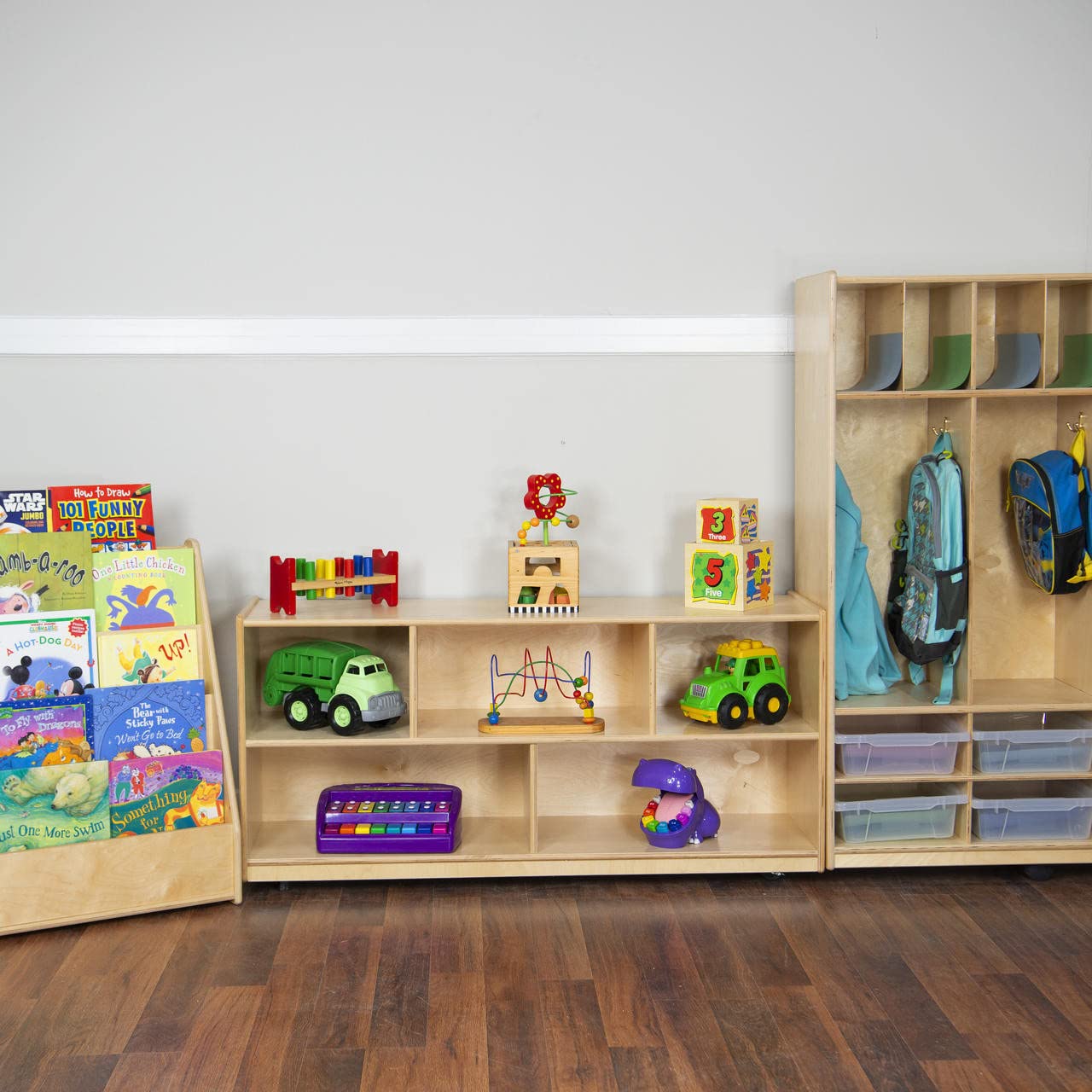 Wood Designs Mobile Five Section Wooden Single Storage Unit - Image 2