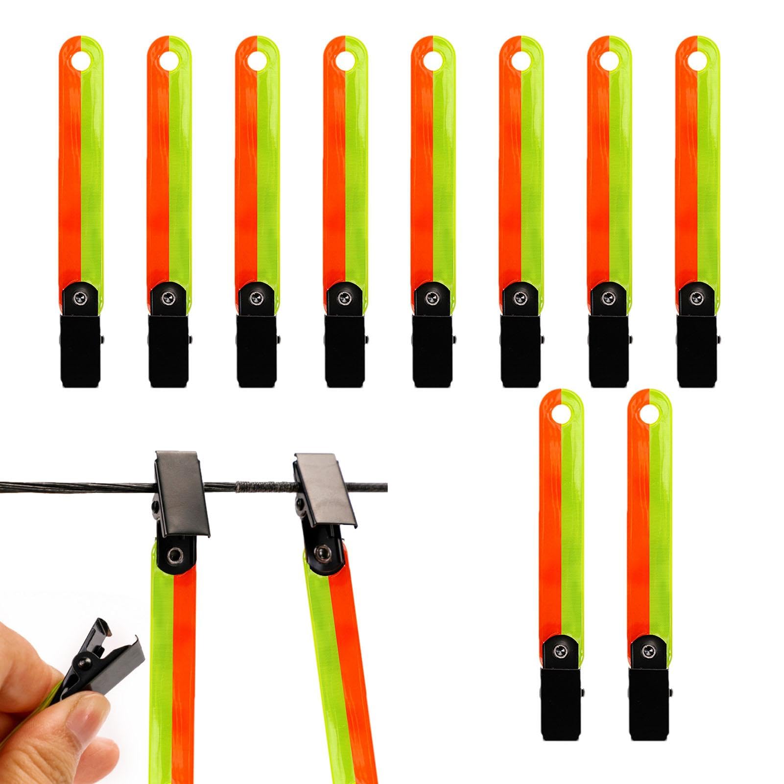 Generico Segnavia | Segnavia per Alberi ad Alta visibilità da 12 Pezzi con Clip | Puntine Riflettenti da Caccia in PVC Riflettente Impermeabile per Escursioni all'aperto
