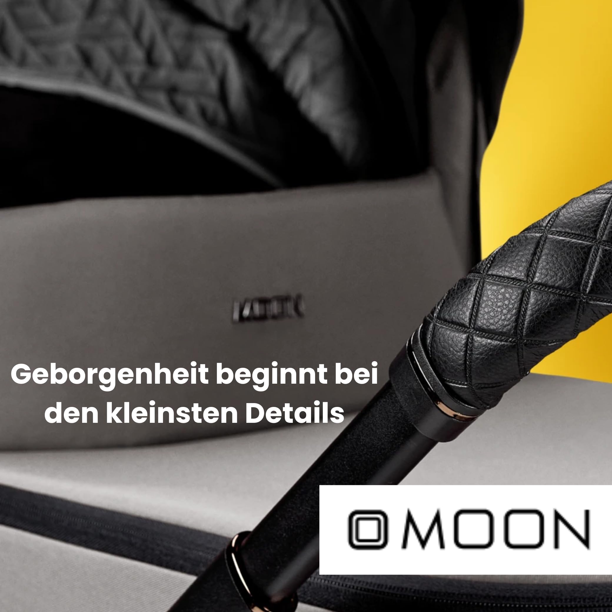 MOON Universal Cup Holder & Tuch Blaubaer | Verstellbarer Flaschenhalter mit Box | Getränke- und Kaffeetassenhalter Buggy Kinderwagen | extra Aufbewahrungsfach für Utensilien | Zubehör stabil & sicher