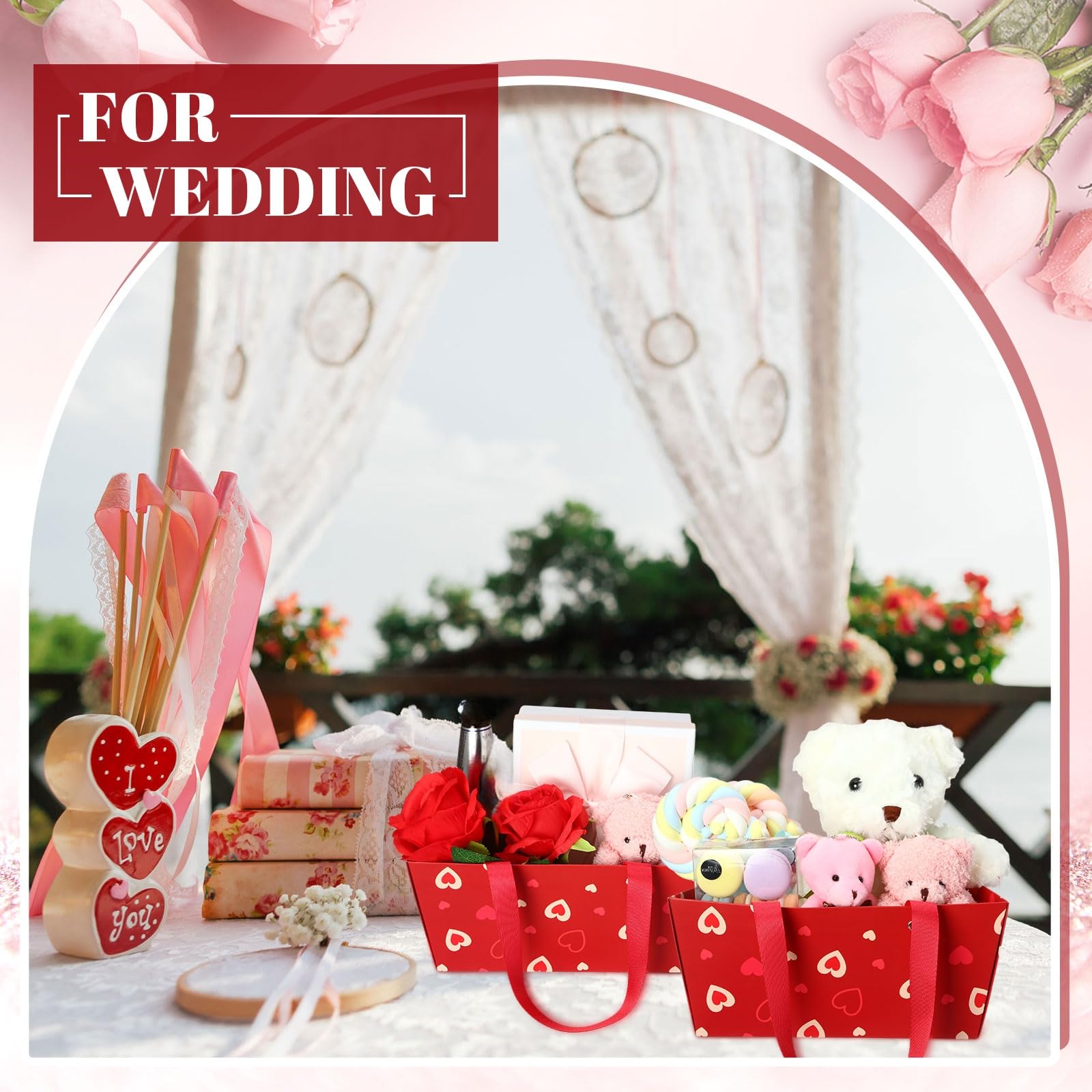 Glenmal 50 cesti regalo vuoti con manici, in carta kraft, vuoti, fai da te, 24 x 16 x 10,9 cm, per feste, matrimoni, confezioni regalo, confezioni regalo, anniversari, esposizione