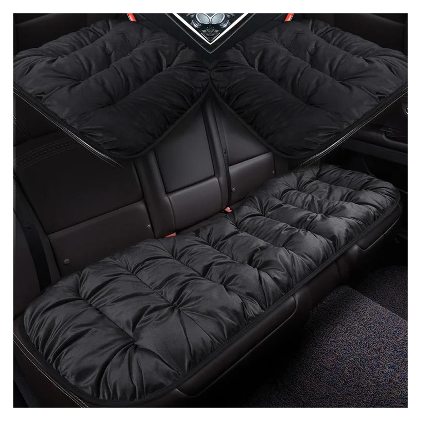 Protector Asiento Funda Asiento Coche Estilo Universal para Chevy para Cruze para Blazer para Captiva Cojín Invierno Almohadilla Protector(Negro)