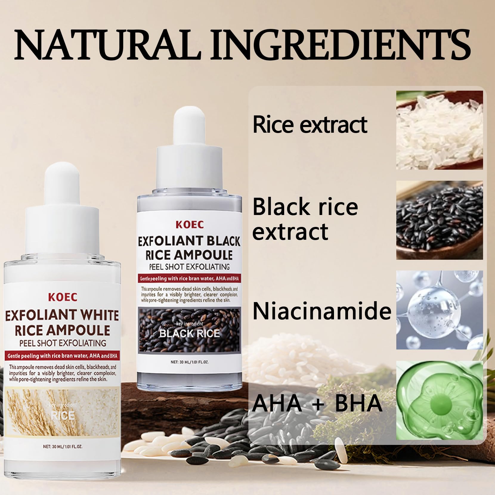 Peel Shot Glow Rice, Black, 30 ml (Pack of 1) - Image 2