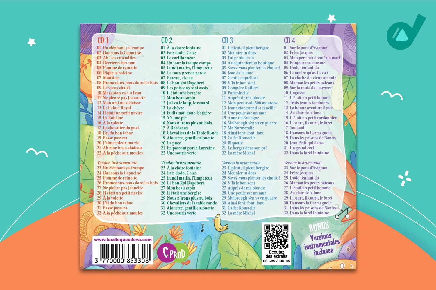 Coffret 4CD Comptines de toujours Livret des paroles