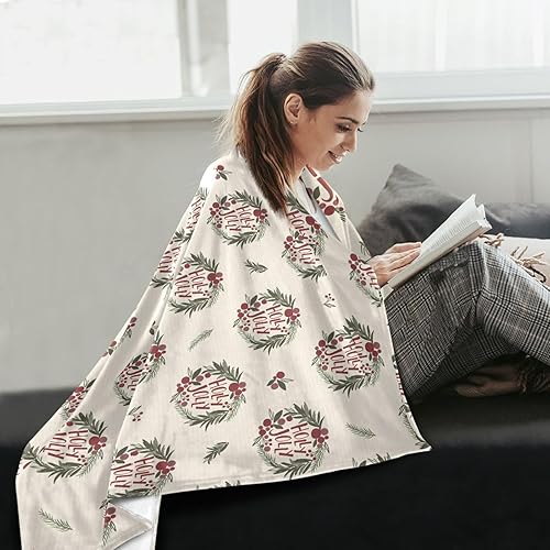 Miniatura 6 de KLL Christmas Wreath Throw Blanket 50x60 Inches Flannel Holiday Blanket for Living Room, Car, Travel