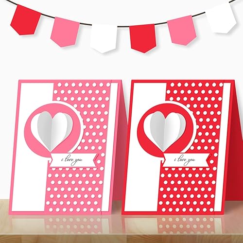 Miniatura 5 de Dynamico Papel de cartulina de color rojo y rosa para el día de San Valentín para artes y manualidades, invitaciones, tarjetas de felicitación,