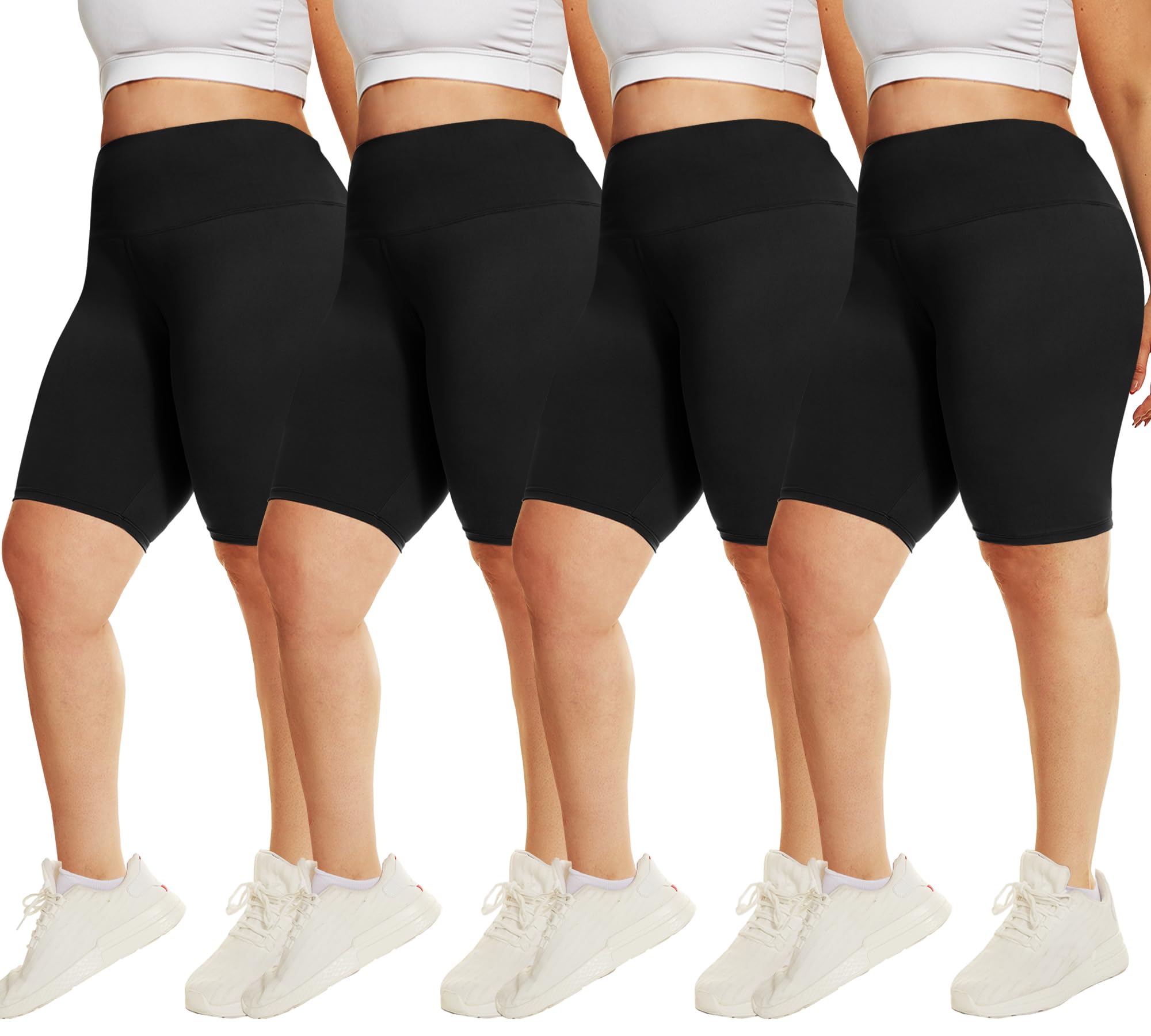 CAMPSNAIL4 Pack Biker Shorts for Women High Waist - 3"/5"/8" Tummy Control Soft Athletic Yoga Workout Running Gym Shorts