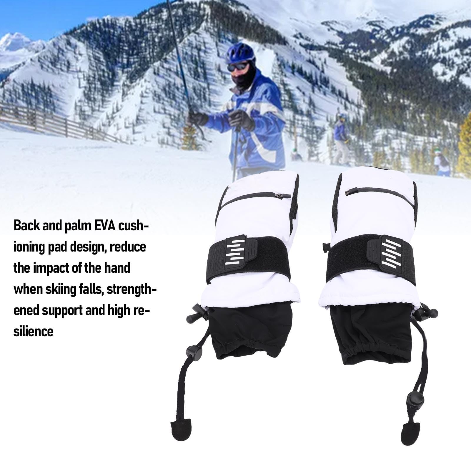 da Sci, in Tessuto Antivento e Anti- Dal Design Ergonomico 3D, Protezioni per i Polsi, con Strato Interno Termico per Snowboard, Ciclismo, Escursionismo e Alpinismo
